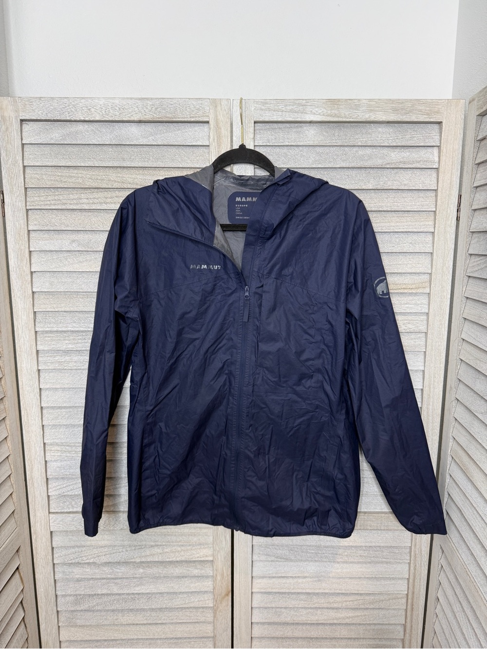 Mammut Kento Light HS Hooded Jacket Women Small Navy Waterproof Rain Shell